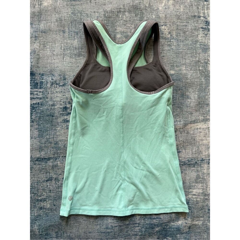 Lululemon Inspiration Tank Toothpaste Mint Green / Heathered Slate Gray 4 - Picture 6 of 8